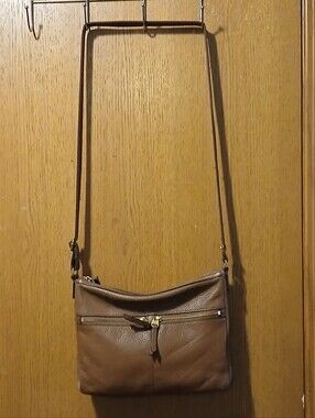 Fossil Brown Leather Crossbody Bag